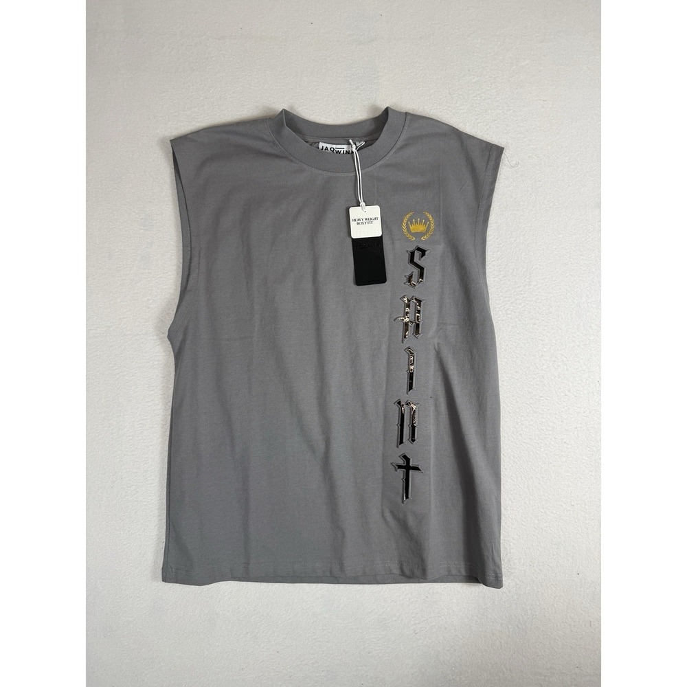 NWT Jaqwin Saint Sleeveless Shirt Mens Large Grey Heavyweight Boxy Tank Top